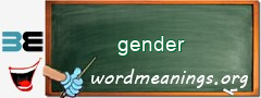 WordMeaning blackboard for gender